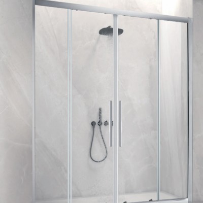 Aquarelle Venia 80 Plus Καμπίνα Ντουζιέρας Μπάνιου Ευθύγραμμη με Συρόμενες Πόρτες 150x200cm Clear Glass