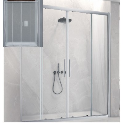 Aquarelle Venia 80 Plus Καμπίνα Ντουζιέρας Μπάνιου Ευθύγραμμη με Συρόμενες Πόρτες 170x195cm Mat