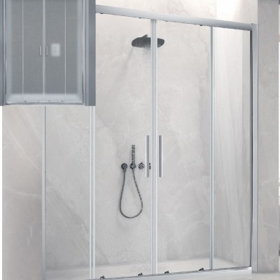 Aquarelle Venia 80 Plus Καμπίνα Ντουζιέρας Μπάνιου Ευθύγραμμη με Συρόμενες Πόρτες 150x195cm Mat