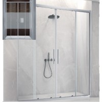 Aquarelle Venia 80 Plus Καμπίνα Ντουζιέρας Μπάνιου Ευθύγραμμη με Συρόμενες Πόρτες 150x195cm Middle Mat