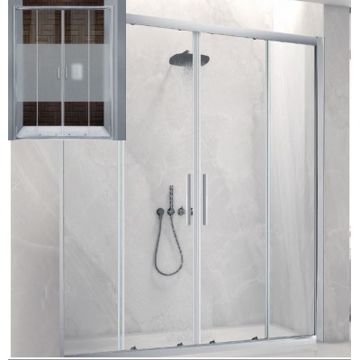 Aquarelle Venia 80 Plus Καμπίνα Ντουζιέρας Μπάνιου Ευθύγραμμη με Συρόμενες Πόρτες 180x195cm Middle Mat