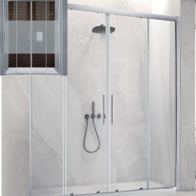 Aquarelle Venia 80 Plus Καμπίνα Ντουζιέρας Μπάνιου Ευθύγραμμη με Συρόμενες Πόρτες 150x195cm Middle Mat