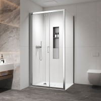 Karag Vivox 400 Cromo L-3811 Καμπίνα Ντουζιέρας Μπάνιου με Σπαστή Πόρτα 85Χ70Χ200cm Clear Glass