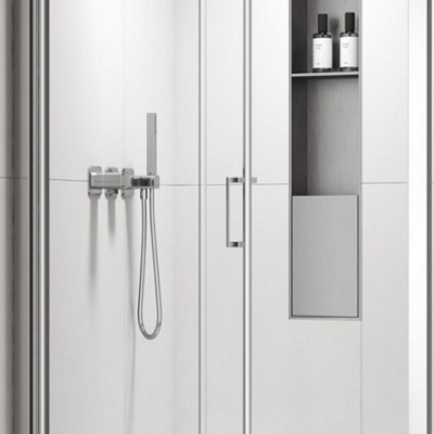 Karag Vivox 400 Cromo Διαχωριστικό Ντουζιέρας με Ανακλινόμενη Σπαστή Πόρτα 70x200cm Clear Glass
