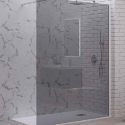 Karag Walkin 1 Διαχωριστικό Ντουζιέρας 100x200cm Clear Glass Bianco Fume