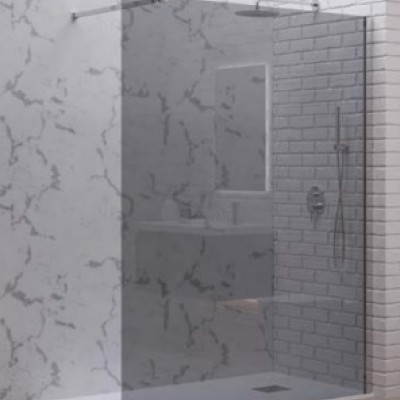 Karag Walkin 1 Διαχωριστικό Ντουζιέρας 100x200cm Fume Cromo