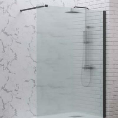 Karag Walkin 1 Διαχωριστικό Ντουζιέρας Μαύρο 100x200cm Flute Nero