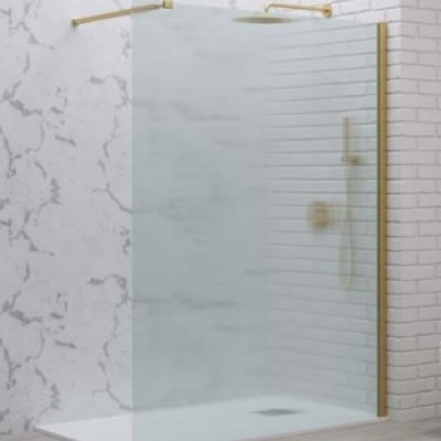 Karag Walkin 1 Διαχωριστικό Ντουζιέρας 100x200cm Clear Glass Oro Flute