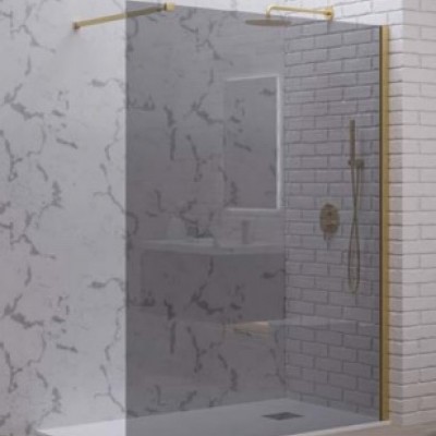 Karag Walkin 1 Διαχωριστικό Ντουζιέρας 100x200cm Clear Glass Oro Fume