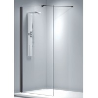 Aquarelle Wic Διαχωριστικό Ντουζιέρας Μαύρο 100x200cm Clear Glass Black