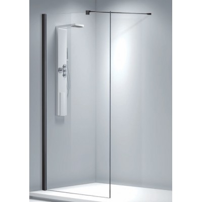 Aquarelle Wic Διαχωριστικό Ντουζιέρας Μαύρο 80x200cm Clear Glass Black
