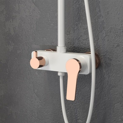 Karag Andare Στήλη Ντουζ 136cm Bianco-Rose Gold WNW33R98PH-R