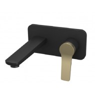 Karag Andare Black WNW148073PA-B Σετ Μίκτης & Στόμιο Μπαταρια Εντοιχισμού Νιπτήρα 1 Εξόδου Nero Matt/Gold