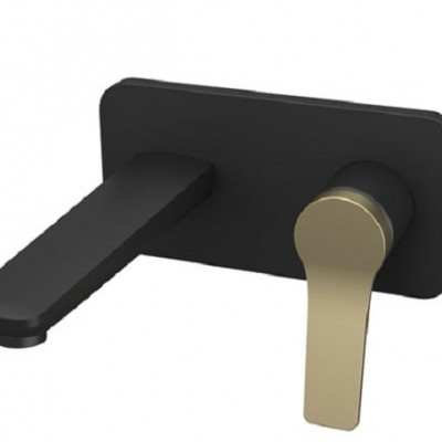 Karag Andare Black WNW148073PA-B Σετ Μίκτης & Στόμιο Μπαταρια Εντοιχισμού Νιπτήρα 1 Εξόδου Nero Matt/Gold
