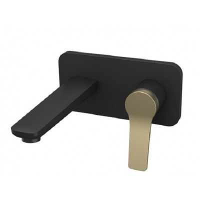 Karag Andare Black WNW148073PA-B Σετ Μίκτης & Στόμιο Μπαταρια Εντοιχισμού Νιπτήρα 1 Εξόδου Nero Matt/Gold