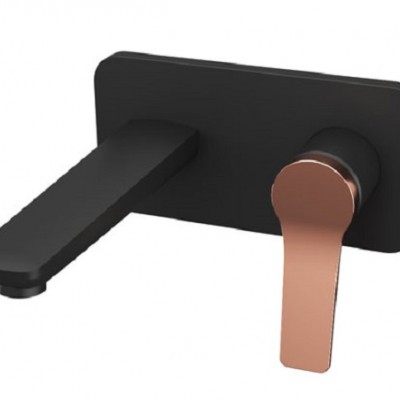 Karag Andare Black WNW148073PA-RG Σετ Μίκτης & Στόμιο Μπαταρια Εντοιχισμού Νιπτήρα 1 Εξόδου Nero/Rose Gold