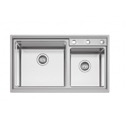 1 Karag BL 709 Ένθετος Νεροχύτης Inox Σατινέ 86x50cm Ασημί