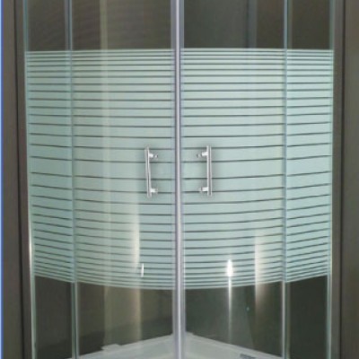 Gloria Bufon Καμπίνα Ντουζιέρας Ημικυκλική με Συρόμενη Πόρτα 80x80x180cm Stripes Chrome (80-8800)