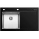 Pyramis Crystalon 1B 1D Αριστερός Ένθετος Νεροχύτης 86x53cm Μαύρος 109501930