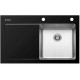 Pyramis Crystalon 1B 1D Δεξιός Ένθετος Νεροχύτης 86x53cm Μαύρος 109501830