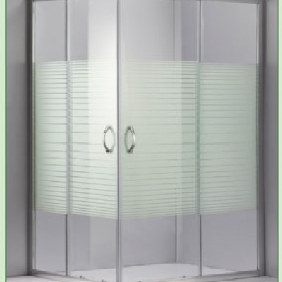 Gloria Dorita Καμπίνα Ντουζιέρας με Συρόμενη Πόρτα 100x80x185cm Stripes Chrome (66-3105)