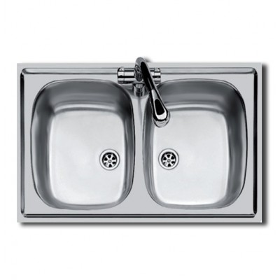 Foster 1000 1279560 Ένθετος Νεροχύτης Inox Σατινέ 79x50cm Ασημί