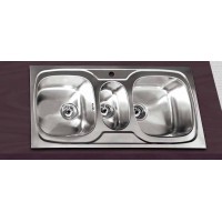 Gloria Fox Ένθετος Νεροχύτης Inox 100x48cm Ασημί (19-1301)