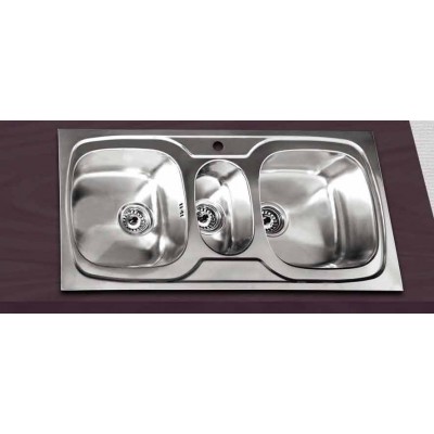 Gloria Fox Ένθετος Νεροχύτης Inox 100x48cm Ασημί (19-1301)