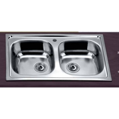 Gloria Eden II Ένθετος Νεροχύτης Inox100x50cm Ασημί (18-1050)