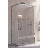 Karag Inox 100 Καμπίνα Ντουζιέρας Μπάνιου με Συρόμενη Πόρτα 90Χ90Χ190cm Clear Glass Inox
