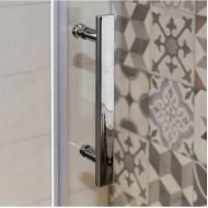 Karag Inox 100 Καμπίνα Ντουζιέρας Μπάνιου με Συρόμενη Πόρτα 80Χ90Χ190cm Clear Glass Inox
