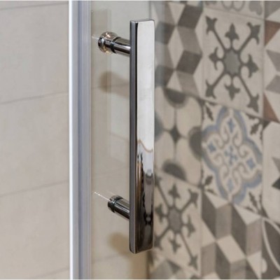 Karag Inox 100 Καμπίνα Ντουζιέρας Μπάνιου με Συρόμενη Πόρτα 80Χ100Χ190cm Clear Glass Inox