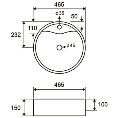 Karag LT3018 Επικαθήμενος Νιπτήρας Πορσελάνης 46.5x46.5cm Λευκός