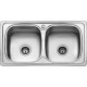 Karag BL 898 Ένθετος Νεροχύτης Inox Σατινέ 86x50cm Ασημί