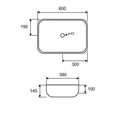 Karag LT 2143-P Επικαθήμενος Νιπτήρας Πορσελάνης 60x39cm Λευκός