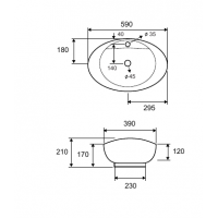 Karag LT3073 Επικαθήμενος Νιπτήρας Πορσελάνης 59x39cm Λευκός