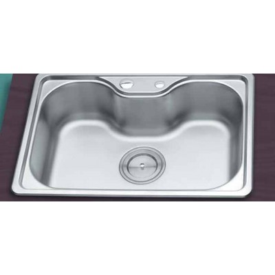Gloria Monos-75 Ένθετος Νεροχύτης Inox Σατινέ 75x48cm Ασημί (20-3109)