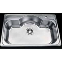 Gloria Monos Ένθετος Νεροχύτης Inox Σατινέ 80x50cm Ασημί (18-4702)
