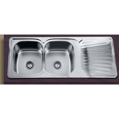 Gloria Oregon Ένθετος Νεροχύτης Inox Σατινέ 118x48cm Ασημί (18-1205)