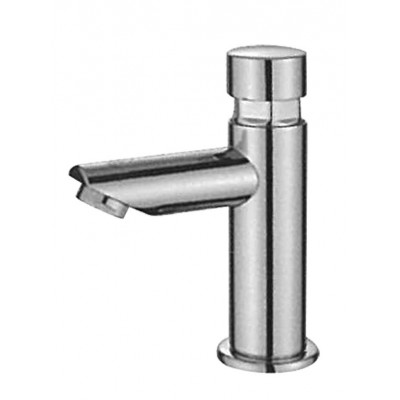 Gloria Push Vertical Μπαταρία Νιπτήρα Χρονοροής Ασημί (43-2008)