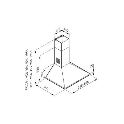 PYRAMIS ΤΕΤΡΑΓΩΝΗ LUX ΚΑΜΙΝΑΔΑ 60CM  ΑΠΟΡΡΟΦΗΤΗΡΑΣ  065030102