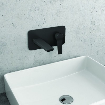 Karag Andare Black WNX148073PA Σετ Μίκτης & Στόμιο Μπαταρια Εντοιχισμού Νιπτήρα 1 Εξόδου Μαύρο