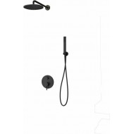 Karag Artemis SO510-NR Σετ Μίκτης, Τηλέφωνο & Κεφαλή Μπαταρια Εντοιχισμου Ντους 2 Εξόδων Inox Nero