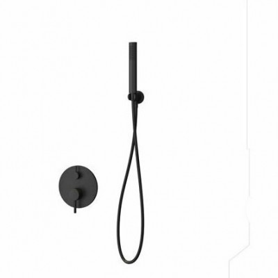 Karag Artemis SO510-NR Σετ Μίκτης, Τηλέφωνο & Κεφαλή Μπαταρια Εντοιχισμου Ντους 2 Εξόδων Inox Nero