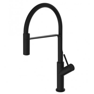 Teorema Silicone Μπαταρία Κουζίνας Πάγκου με Ντουζ Μαύρη 635231