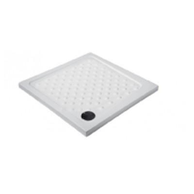 Karag Porcelain Flat 1 Τετράγωνη Πορσελάνινη Ντουζιέρα 90x90cm Λευκή
