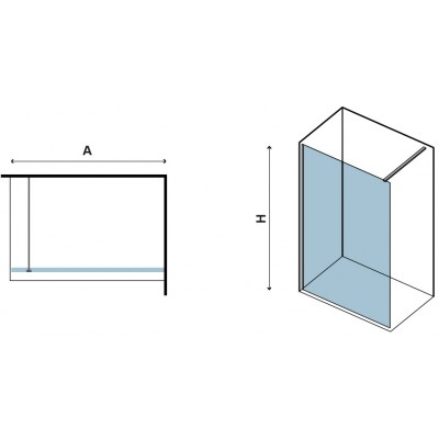 1 Karag Walkin 1 Διαχωριστικό Ντουζιέρας Μαύρο 90x200cm Fume Nero