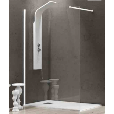Karag Walkin 1 Διαχωριστικό Ντουζιέρας 90x200cm Clear Glass Bianco