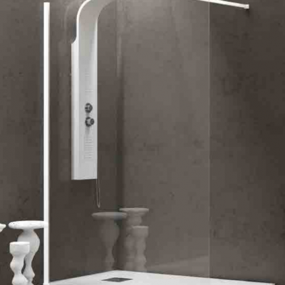 Karag Walkin 1 Διαχωριστικό Ντουζιέρας 100x200cm Clear Glass Bianco