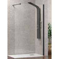Karag Walkin 1 Διαχωριστικό Ντουζιέρας Μαύρο 50x200cm Clear Glass Nero